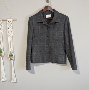 Vintage JH Collections Plaid Wool Union Label Blazer Jacket
